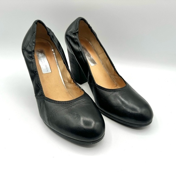 DRIES VAN NOTEN BLACK LEATHER HEELS CHUNKY HEELS WOMEN MADE IN ITALY  39.5 - Picture 15 of 16